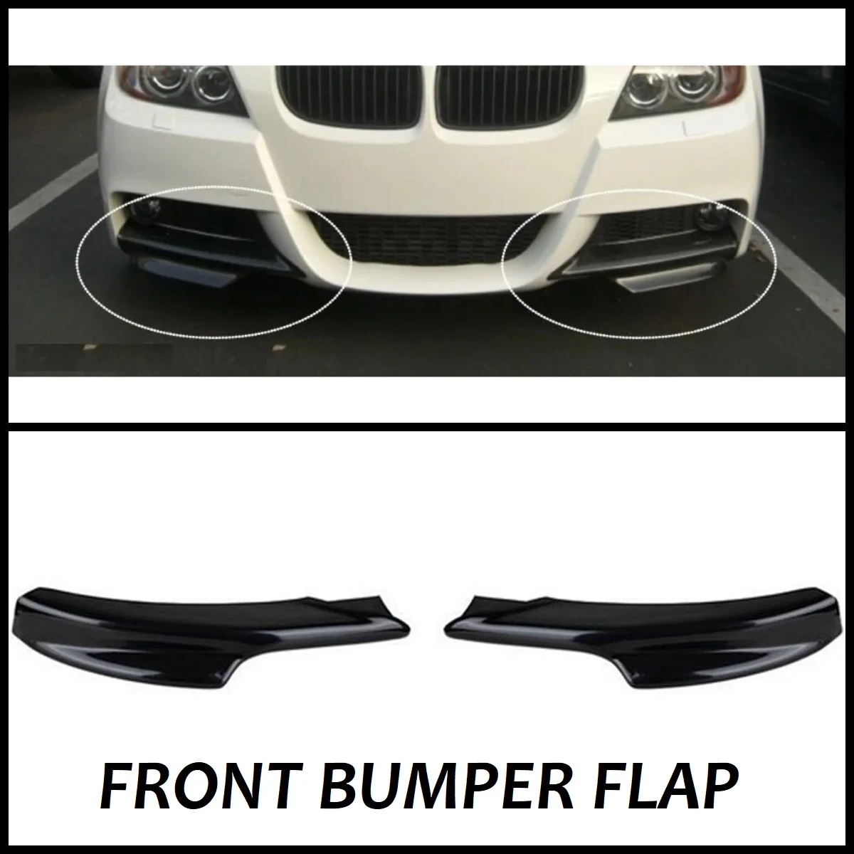 

2pcs Front Bumper Lip Splitter Flap for BMW 3 Series E90 2004-2012 LCI M Technic Body Kit Corner Exterior Sport Car Accessories
