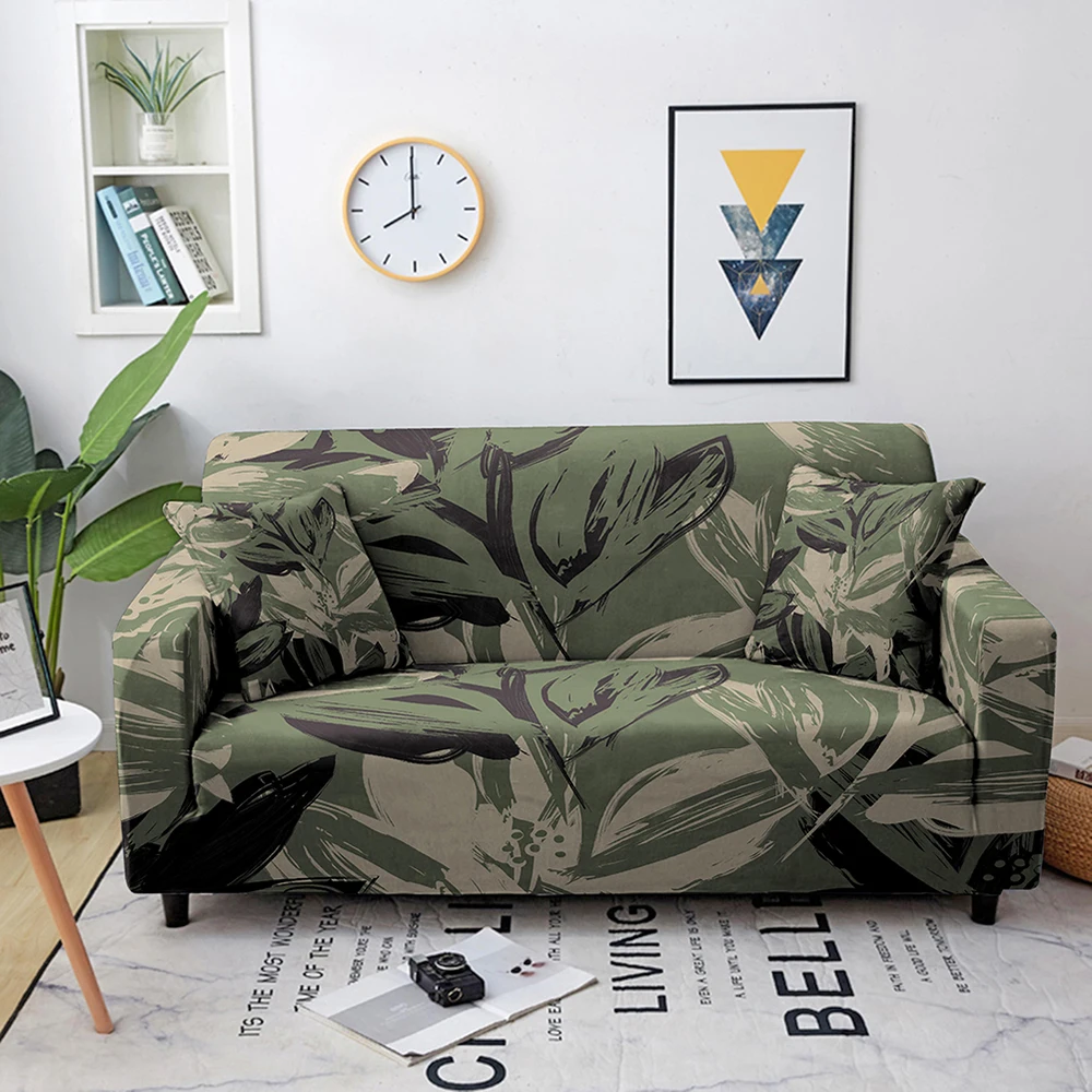

3D Print Sofa Cover Elastic Floral Pattern Sofa Slipcover Stretch Corner Sectional Couch Covers For Living Room 1/2/3/4 Seater