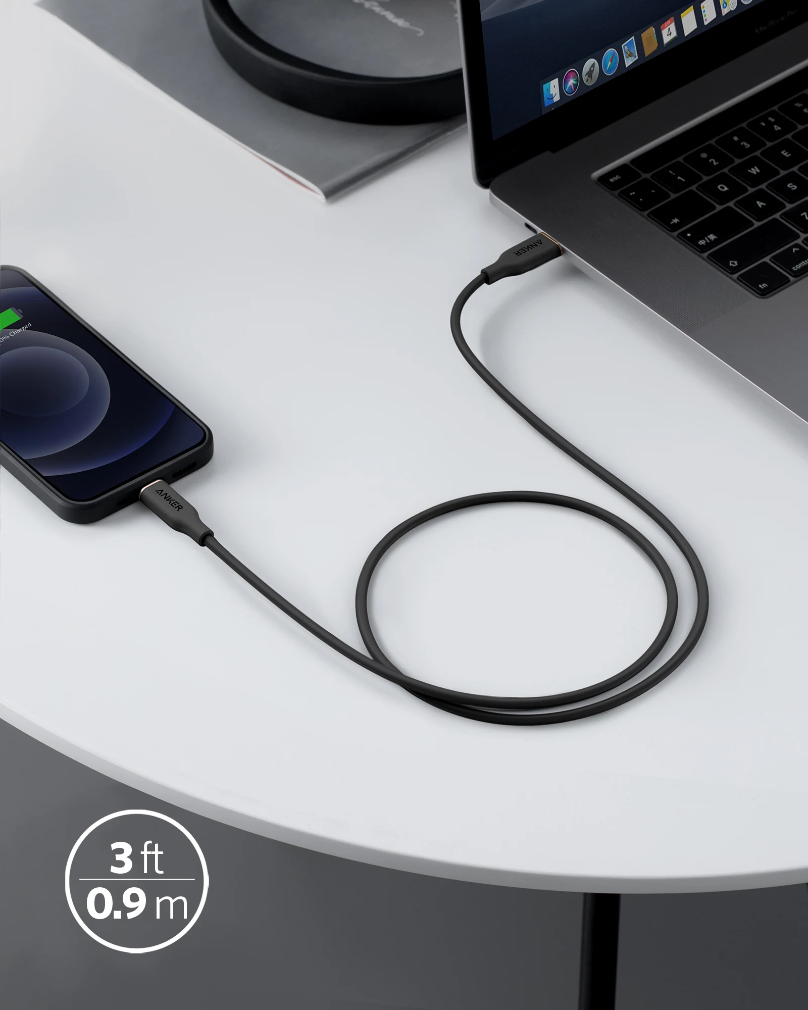 Кабель зарядный Anker с USB C на Lightning для IPhone 11 12 Pro Max / 12/11 |