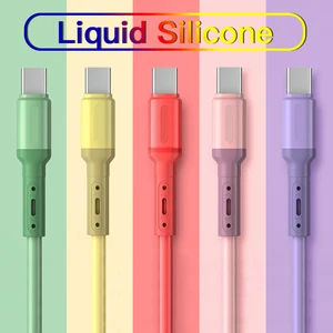 Fast Charging Type C Cable USB C Liquid Soft Silicone Data Cord For Huawei Xiaomi 1/1.5/2M Mobile Ph in Pakistan