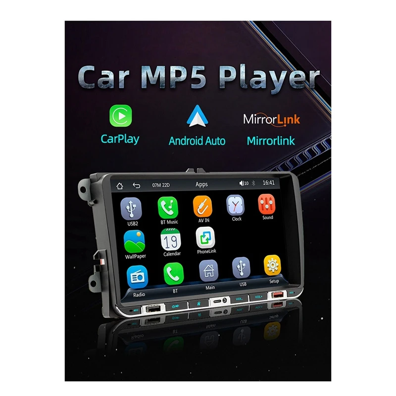 

Автомобильная стереосистема Bluetooth MP5 плеер Android-Авто TF USB FM-приемник 2USB зарядка подходит для VW Passat Golf