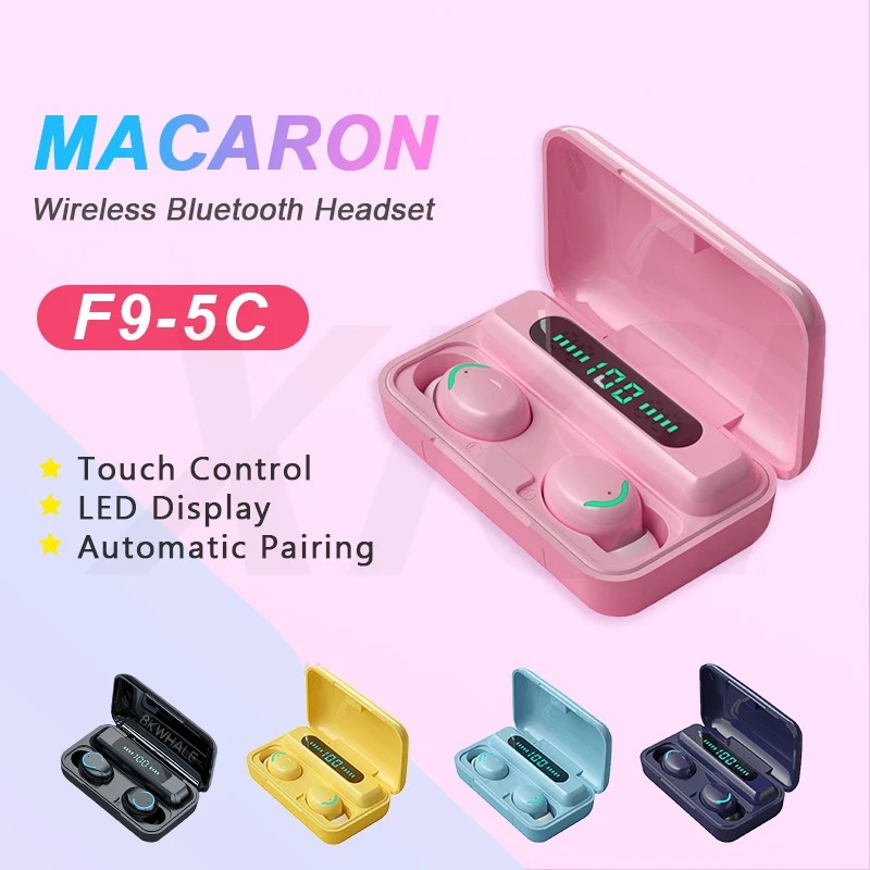 TWS F9-5 наушники Bluetooth 5,1 беспроводные наушники Hifi стерео спортивные водонепроницаемые наушники гарнитура слуховые аппараты с микрофоном ...