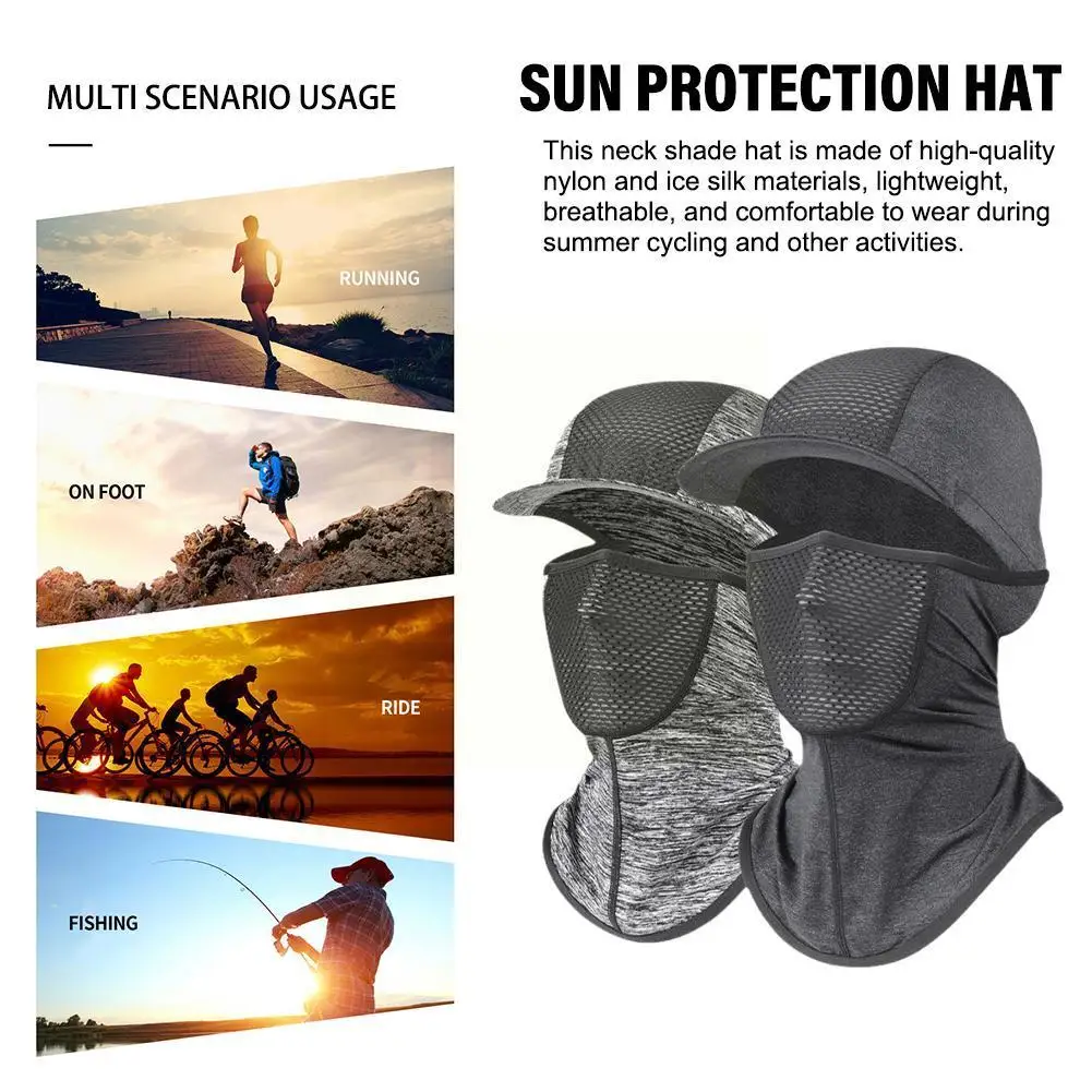 

Балаклава с полями для мужчин и женщин, крутая мотоциклетная Кепка с защитой от УФ излучения, шлем для защиты лица от солнца, рыбалки, велоспорта, E2W7