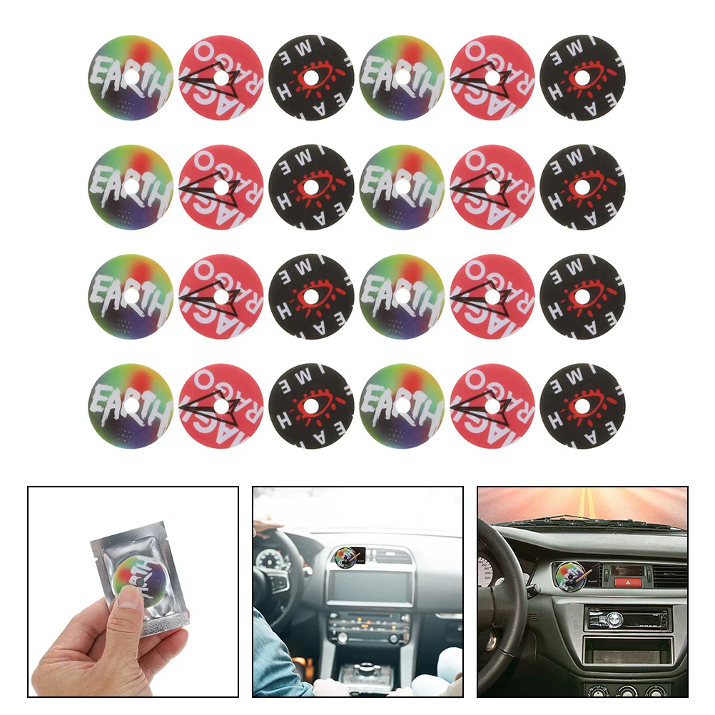 

24 Pcs Aromatherapy Tablets Air Freshener Car Humidifier Pads Necklace Locket Essential Oil Refill Diffuser Outlet Vent Fresher
