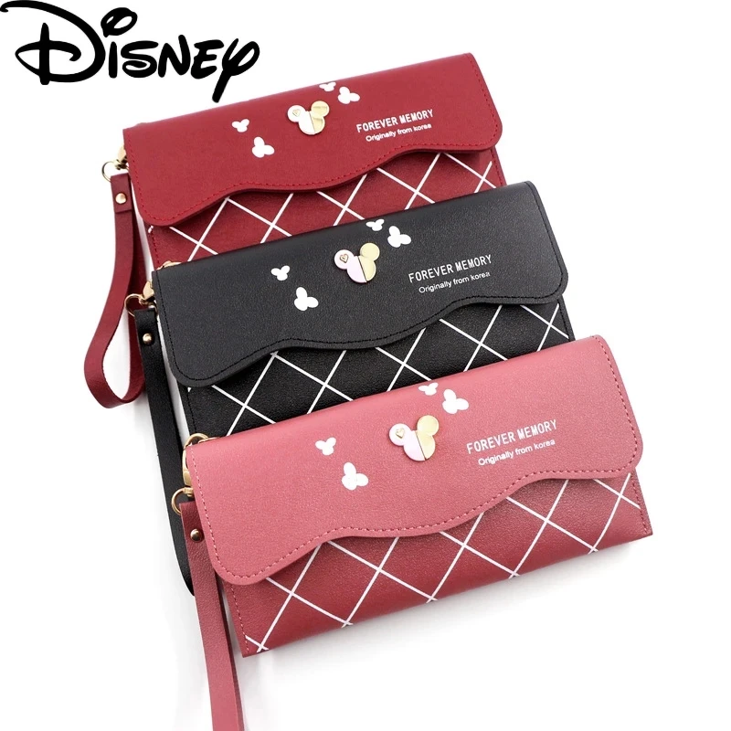 2023 Disney Women's Long Wallet Mickey Mouse Large Capacity Clutch Bag for Girls PU Leather Coin Purse Multiple Slot Card Holder