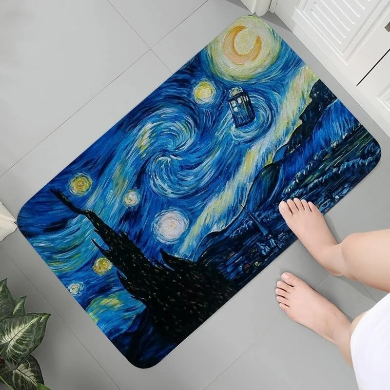 

Противоскользящий мягкий кухонный ковер для гостиной, мультяшный ковер для дома и комфорта, художественный коврик Ван Гога, прикроватный к...