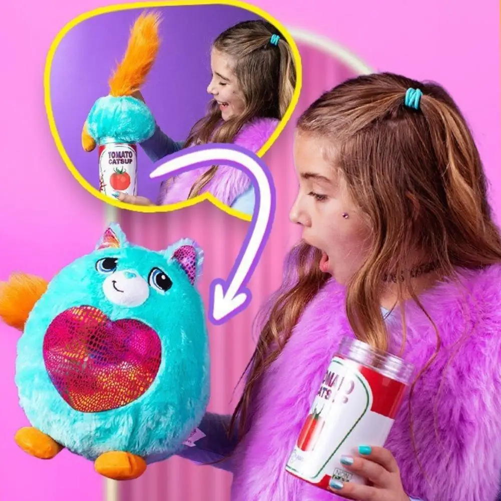 Фото Новая игрушка-сюрприз Misfittens Cat Kawaii, аниме, мягкая коллекционная плюшевая игрушка для домашних животных, детский подарок на день рождения, рождественское плюшевое украшение №3