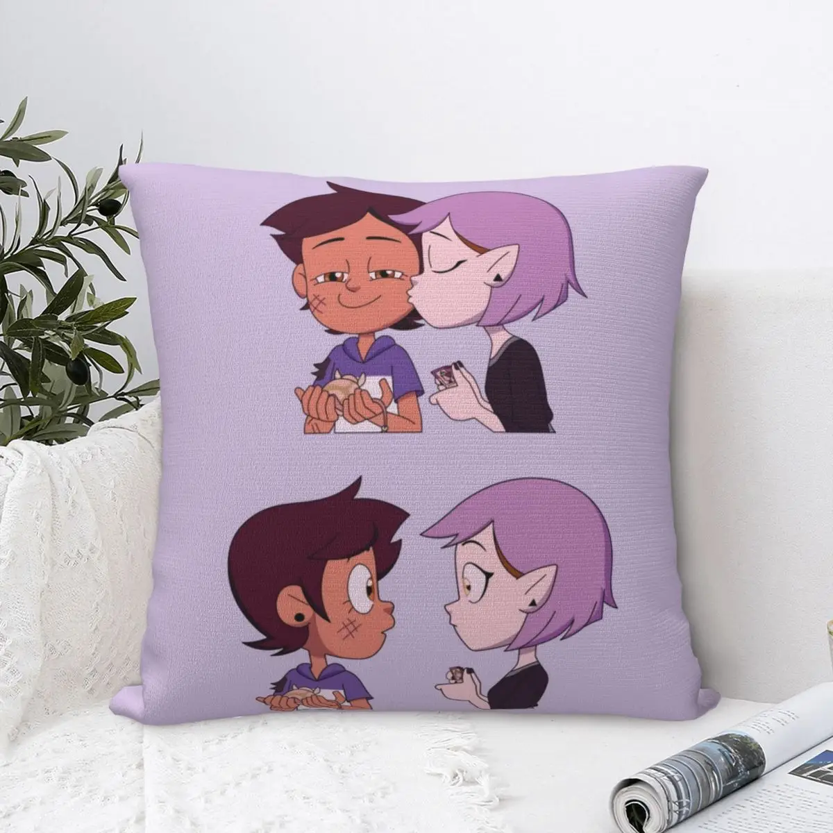

Lumity Kiss The Owl House Pillowcase Pillow Case Cushion Cover Home Sofa Car Decorative Throw Pillow Pillowcases Fashion Cotton