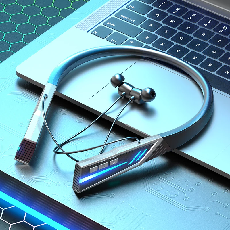 

New TWS Gaming Dedicated Bluetooth 5.2 Wireless Earbuds Stereo Music Sports Waterproof Hanging Neck Headphones With Microphone