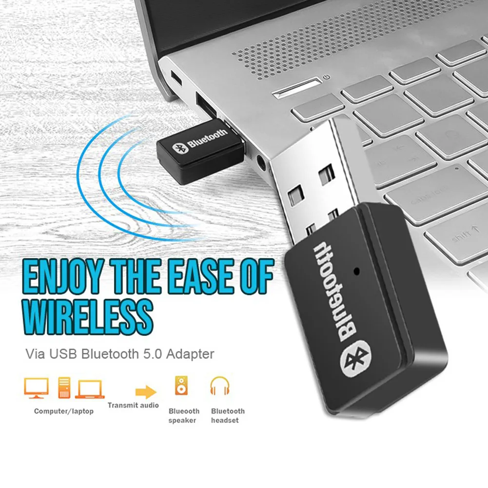 

Bluetooth приемник 5,0 USB Bluetooth 5,0 Bluetooth адаптер приемник/отправить стерео ПК Bluetooth адаптер Питание от USB порта.