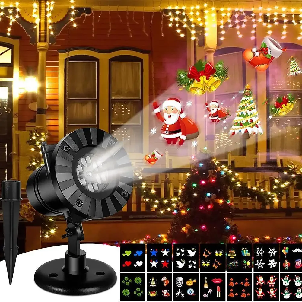 Уличные рождественские проекторы со снежинками — светодиодный вращающийся