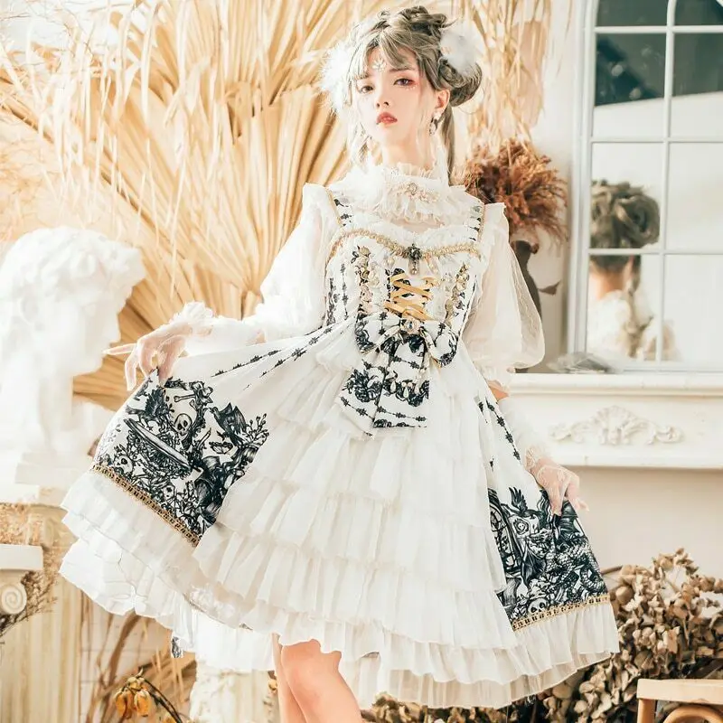 

Japanese Dress Dragon Witch Gothic Sleeveless Lolita Set Kawaii Dress Lolita Blouse Gothic Lolita Fairy Dress Lolita Sexy