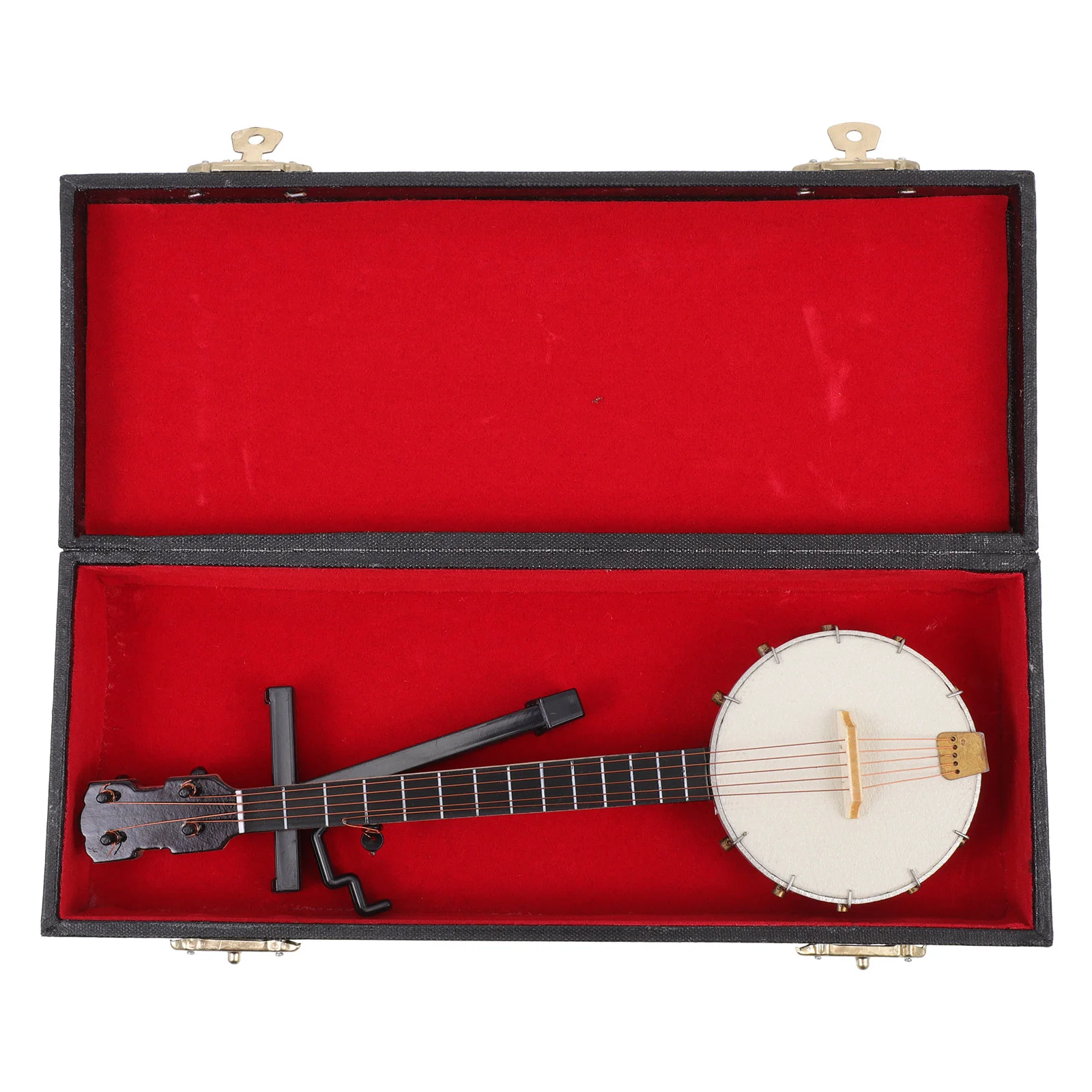 

Banjo Model Mini Guitar Miniature Ornament Musical Wooden Figurine Instrumentchildren Figure Ukulele Statue Tabletopdollhouse