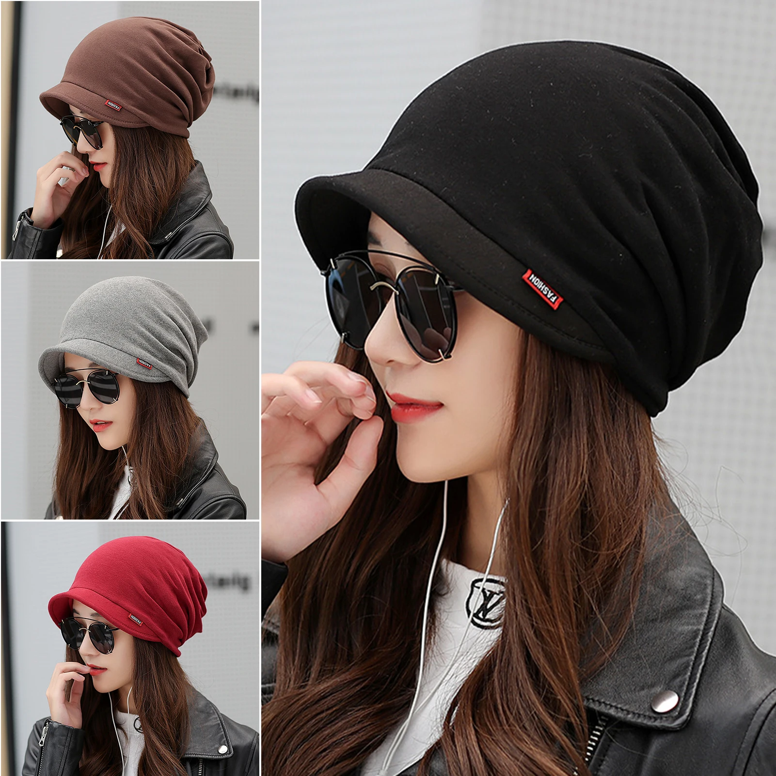 

Women's Cotton Hat Thick Warm Windproof Simple Solid Color Beanie Hat Perfect for Spring Autumn and Winter for Outdoor Use
