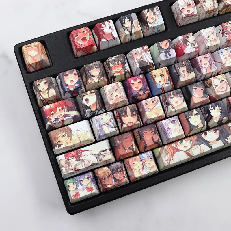 

OEM Anime Keyboard Keycap PBT 108 keys Ahegao Keycaps Dye Sublimation Mechanical for cherry MX Kailh Gateron Switch