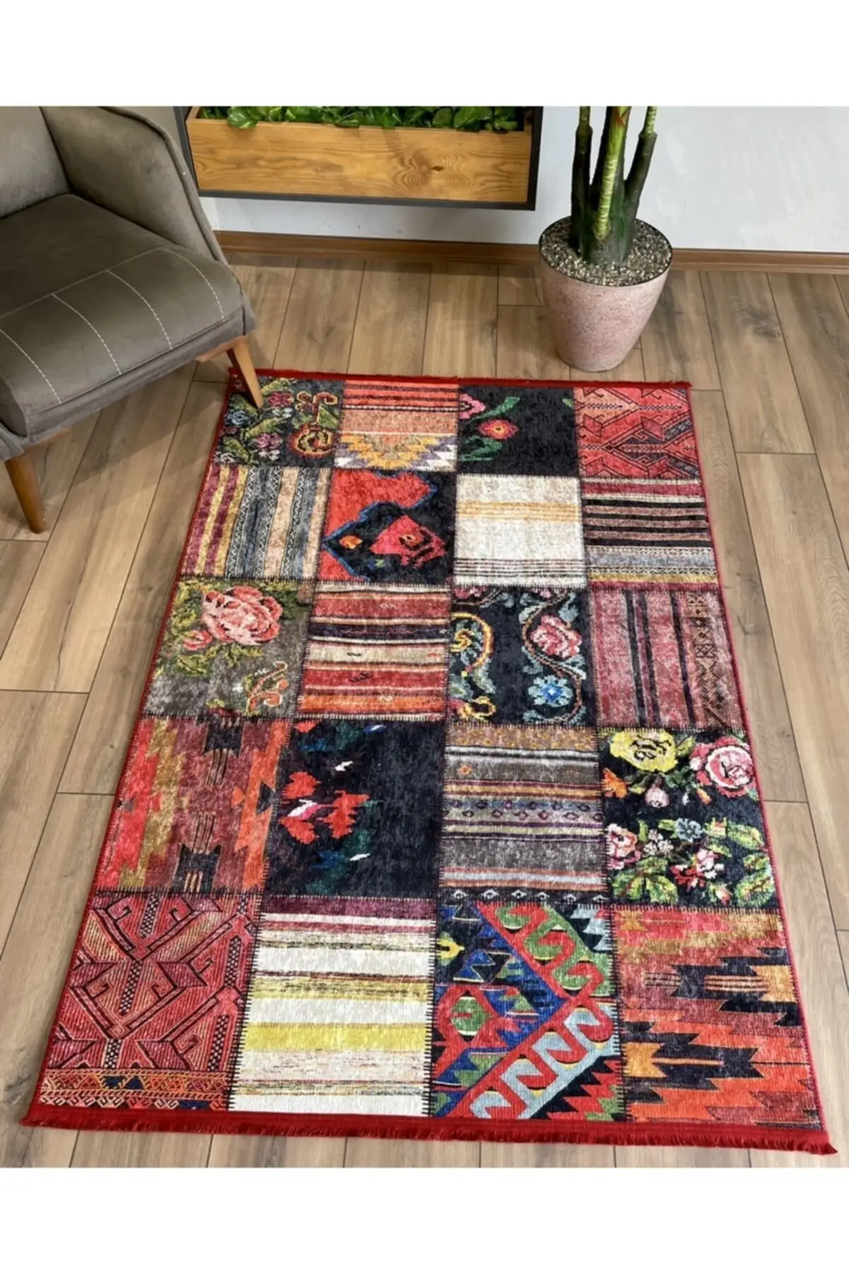 

Хлопковый нескользящий ковер, высококачественный богемный ковер ручной работы, рандомное плетение, нескользящая подошва