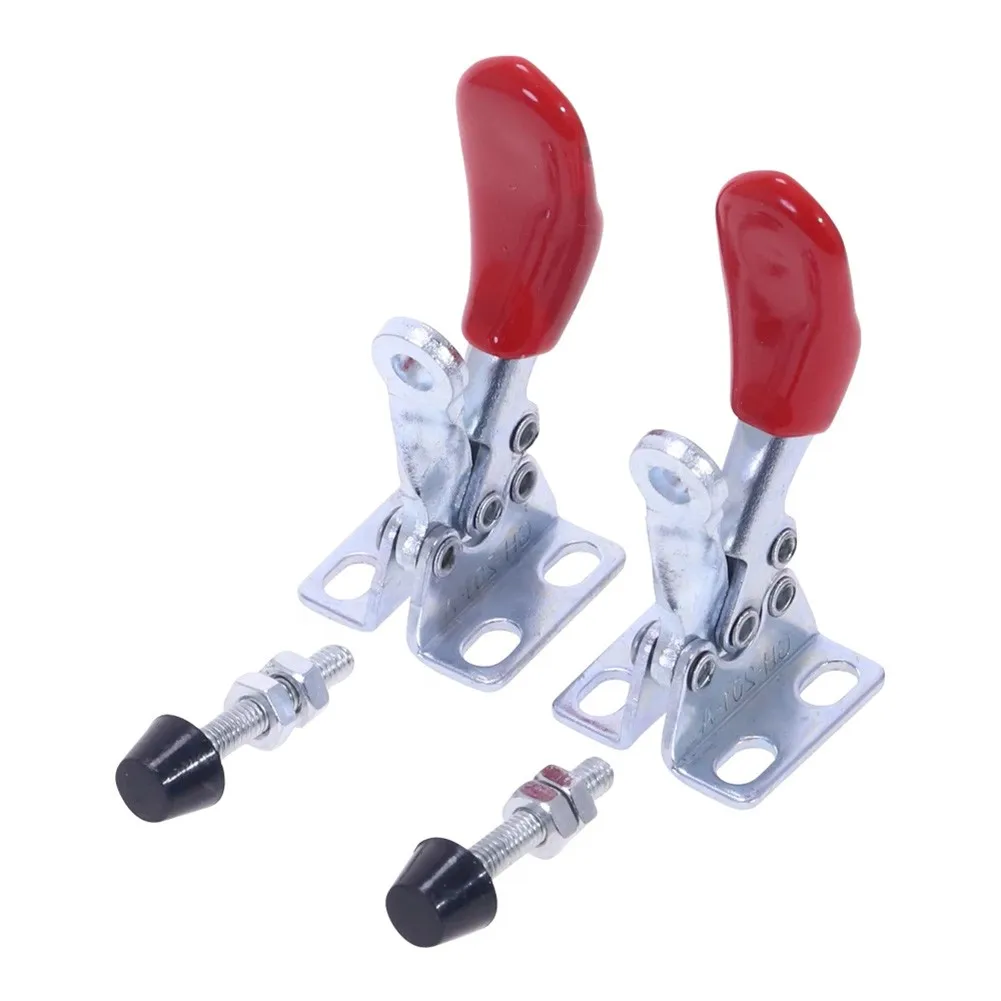 

4Pcs/set 80mm Red Toggle Clamp GH-201B 100kg Quick Release Tool Horizontal Clamps Hand New Heavy Duty Tooling Accessory