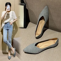 stretch knit ballet flats women loafers 2022 breathable mesh flat shoes women fashion casual pointed toe boat shoes female