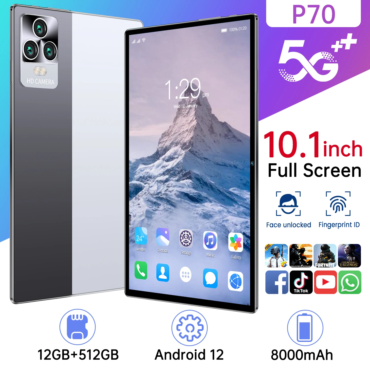 

Original Tablet 12GB RAM 512GB ROM Tablet Pc 11 inch Tablete Drawing Android 11.0 Tablette 10 Core 5G Touch Screen Tablets