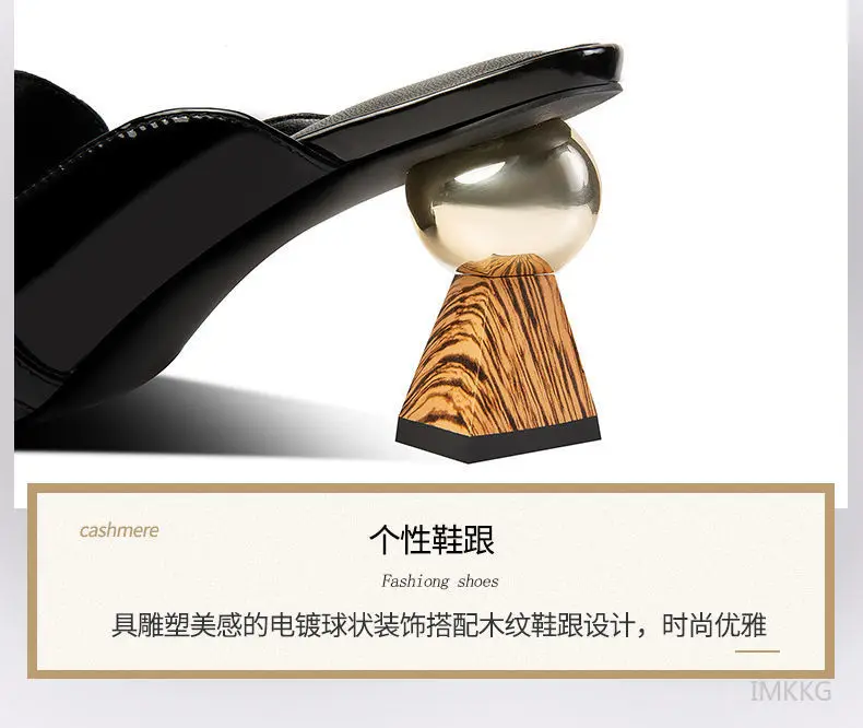 Мюли женские на высоком каблуке мягкие кожаные шлепанцы удобные сандалии с