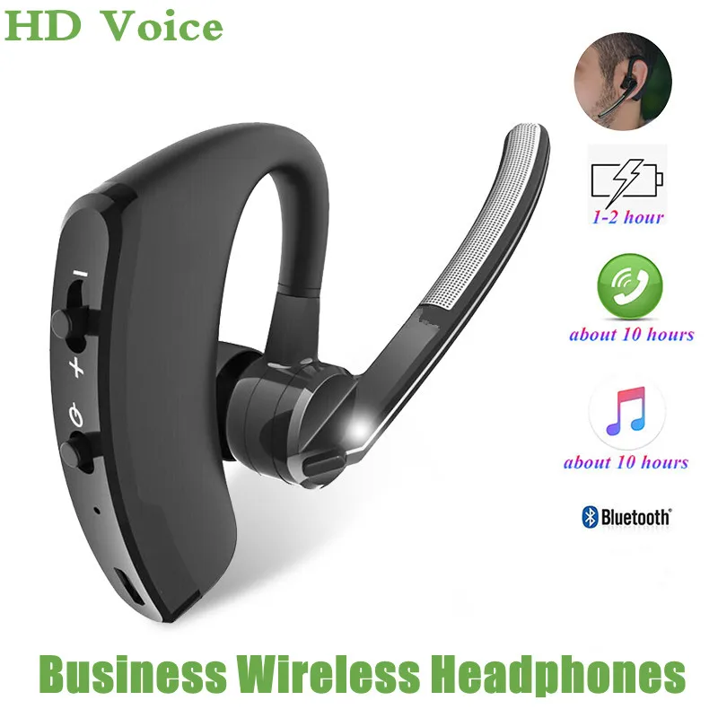 Business Bluetooth Headphones Wireless Earbuds HD Voice Blutooth Earphone Wireless Stereo HD Mic Headphones for Huawei  Xiaomi