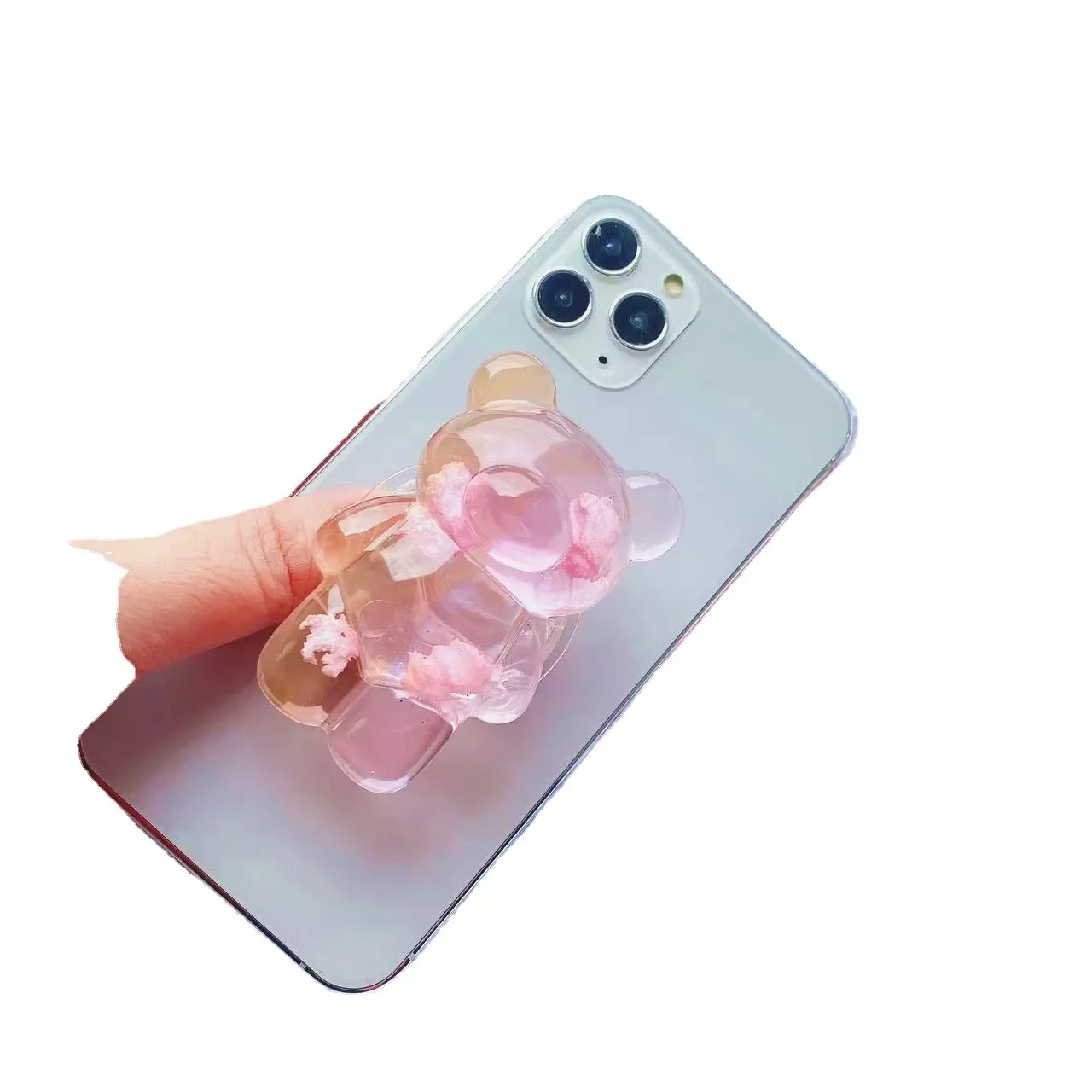 

Coloured Cloud 3D Bear Korea Mobile Phone Holder Cute Bear Grip Tok For iPhone 13 Pro Max 11 XR Griptok Bracket Support