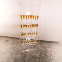 160 cm wedding celebration party acrylic champagne wall storage shelf wine drinks stand holder drinking cup sparkling wine rack