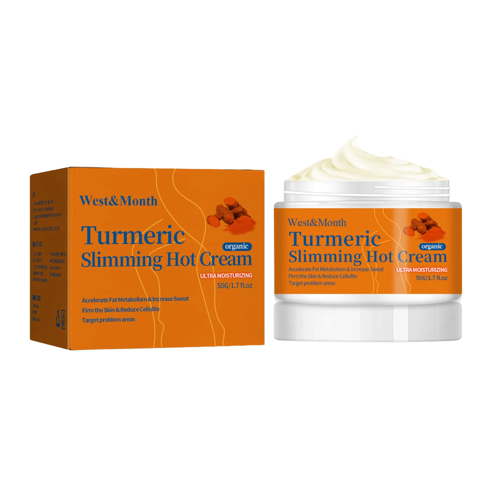 

50g Anti Cellulite Turmeric Slimming Hot Cream Fat Burner Body Massaging Cream Weight Loss Anti-Cellulite Hot Cream