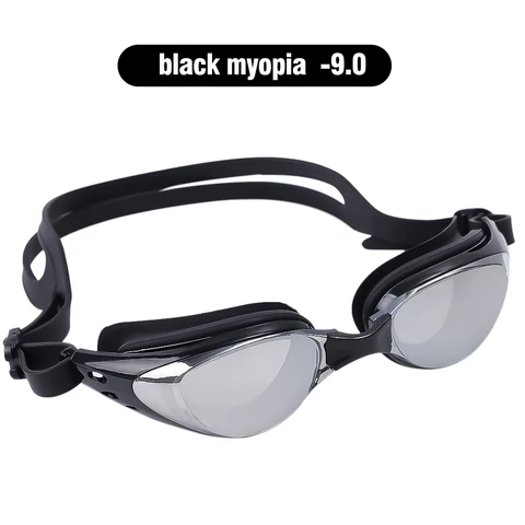 Очки для плавания при близорукости по рецепту-1,0 ~-9.0, водонепроницаемые противотуманные плавательные очки, силиконовые очки для дайвинга с диоптриями, очки для взрослых и детей