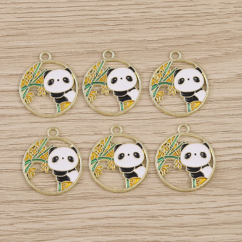 

10pcs Cartoon Animal Panda Charms for Jewelry Making Enamel Bamboo Charms Pendants for Necklaces Drop Earrings Crafts Supplies