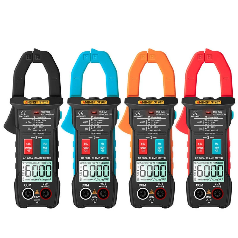 

ANENG ST207 large screen digital current measuring pliers Bluetooth intelligent 6000 countdown true RMS AC DC voltage tester