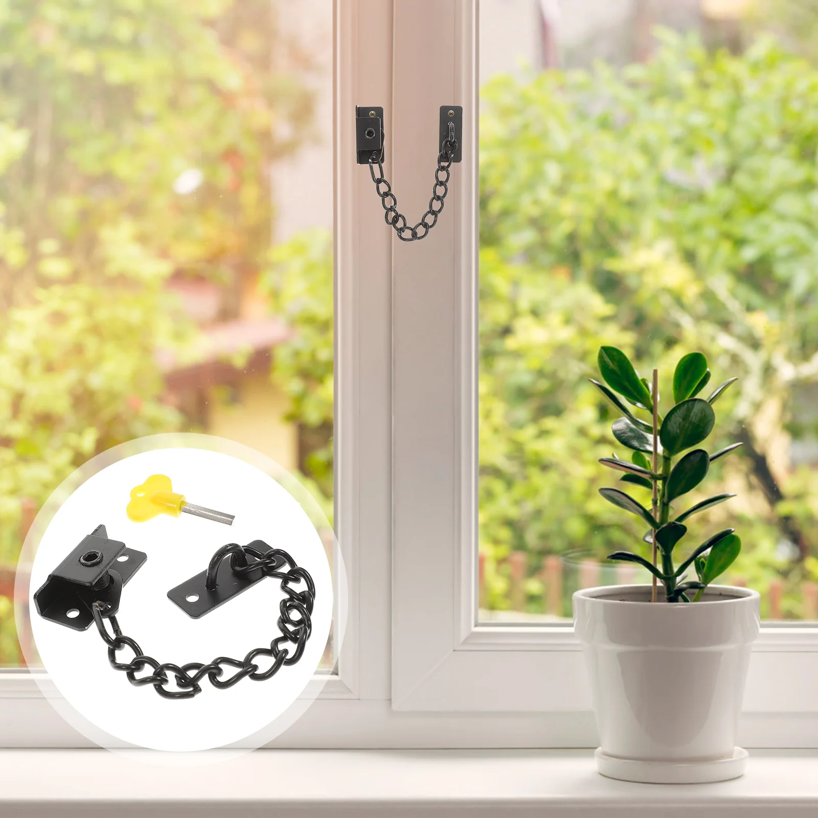 

Lock Chain Doorwindow Stainless Steel Safety Guard Locksrestrictor Indoor Child Metal Home Reinforcementkeyed Guards Children