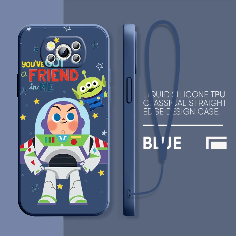 

Cute Toy Story Phone Case Xiaomi POCO M5 M4 X4 F4 C40 X3 NFC F3 GT M4 M3 M2 Pro C3 X2 4G 5G Liquid Rope Cover Fundas Coque Capa