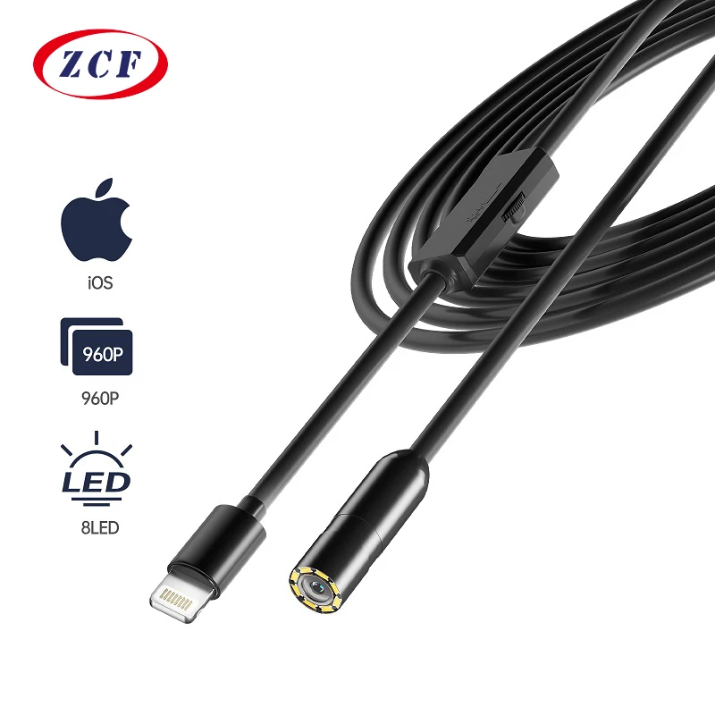 Industrial Endoscope HD960P Wired Camera Direct Connect with IPhone Ipad Pipe Inspection Borescope 8MM Lens 8LED IP68 Waterproof Industrial Endoscope HD960P Wired Camera Direct Connect with IPhone Ipad Pipe Inspection Borescope 8MM Lens 8LED IP68 Waterproof