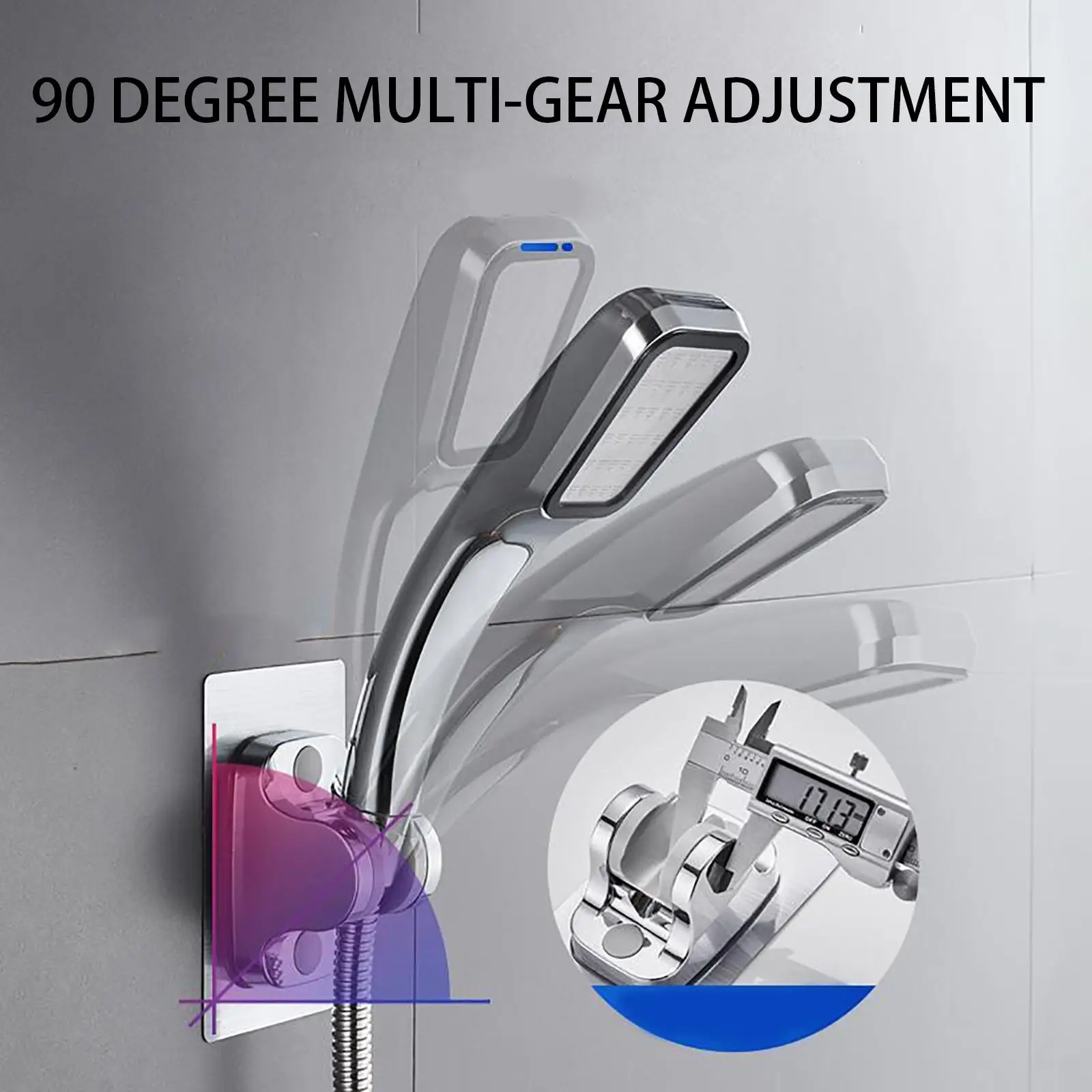 Самоклеящийся держатель для душевой лейки Универсальный Регулируемый кронштейн