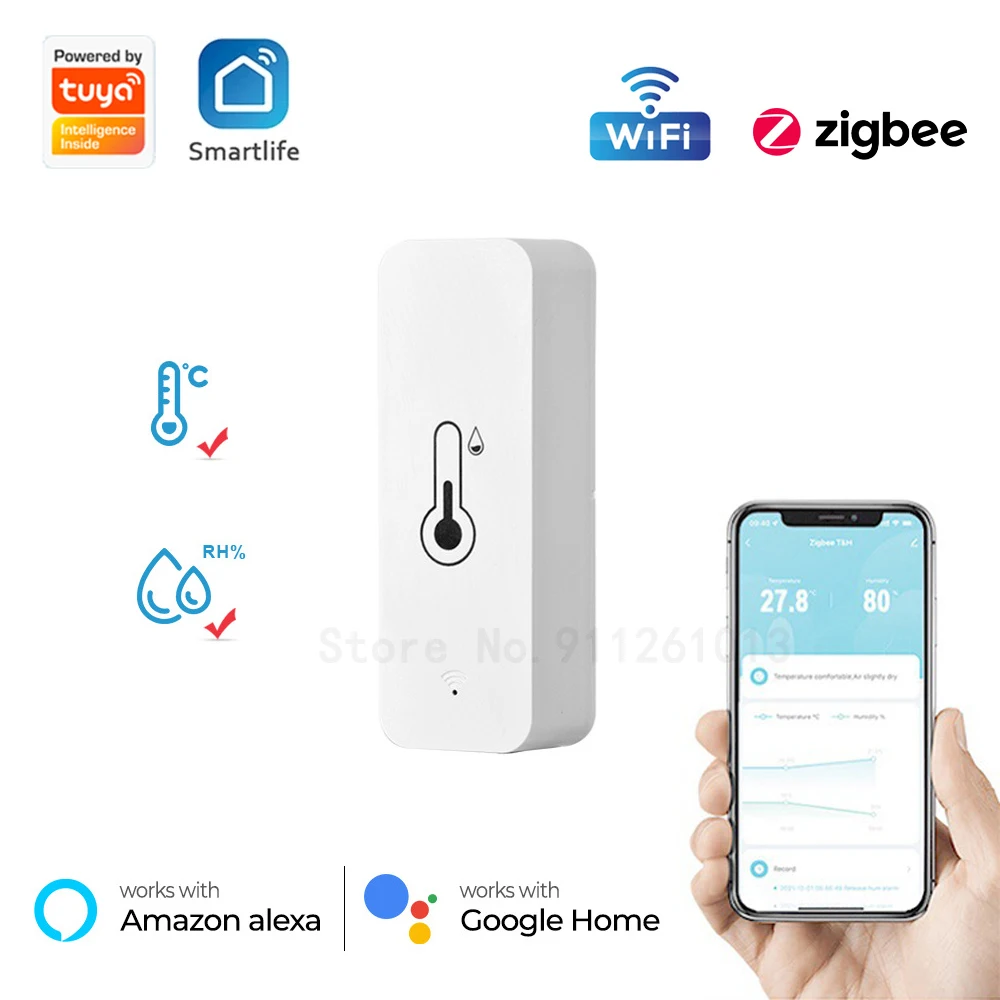 

Умная Метеостанция Tuya Zigbee с гигротермографом, Wi-Fi метеостанция с прогнозом погоды, Поддержка Google Home Alexa