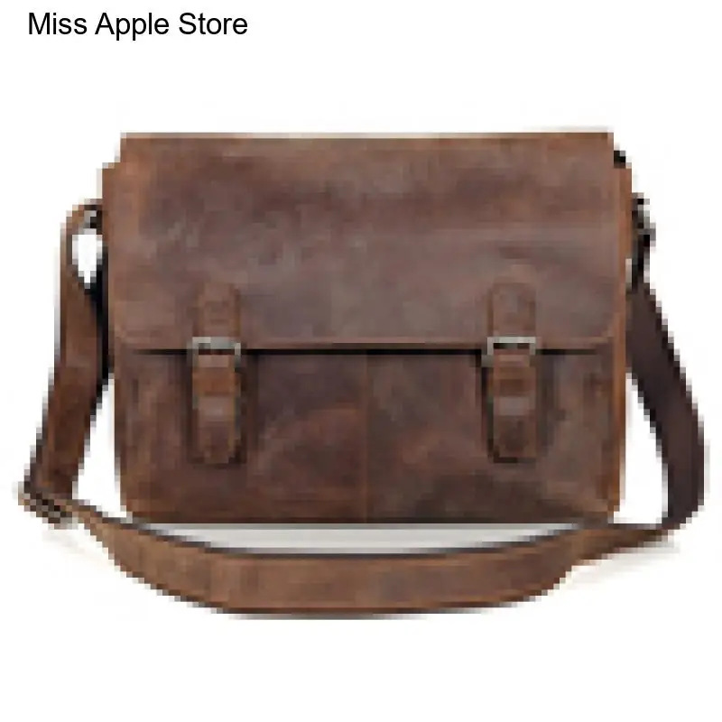 men Crossbody bag Sling  Hot Vintage Genuine Leather Messenger Bags Men leather shoulder bag Leisure Bag cowboy style Brown Big