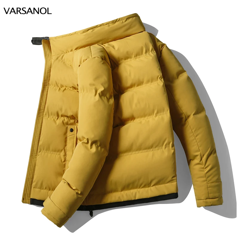 VARSANOL Men's Parkas Jackets Winter New Casual Waterproof Thick Fleece Parkas Jacket Coat Man Autumn Outwear Pocket Parka Men