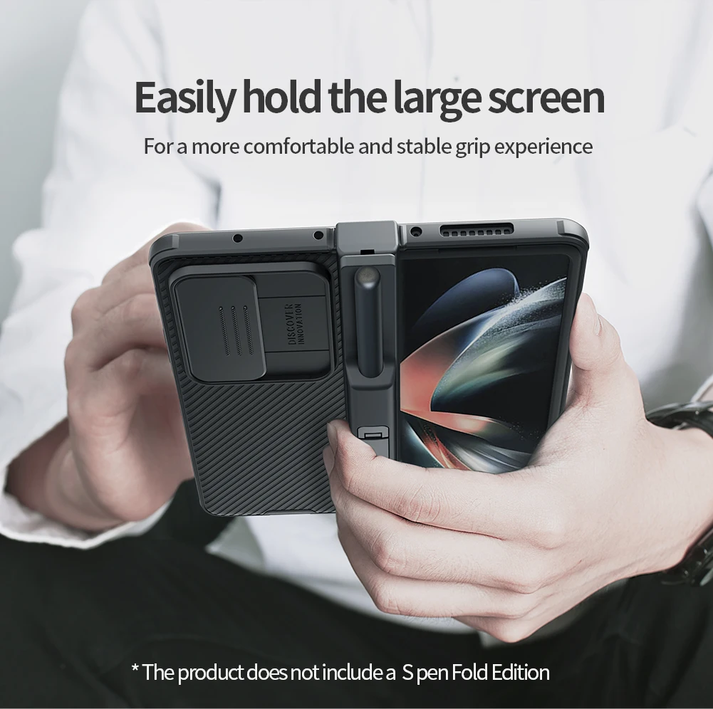 For Samsung Galaxy Z Fold 4 Case NILLKIN CamShield Pro Slide Camera Back Protector Cover Kickstand With S-Pen Pocket For Z Fold4