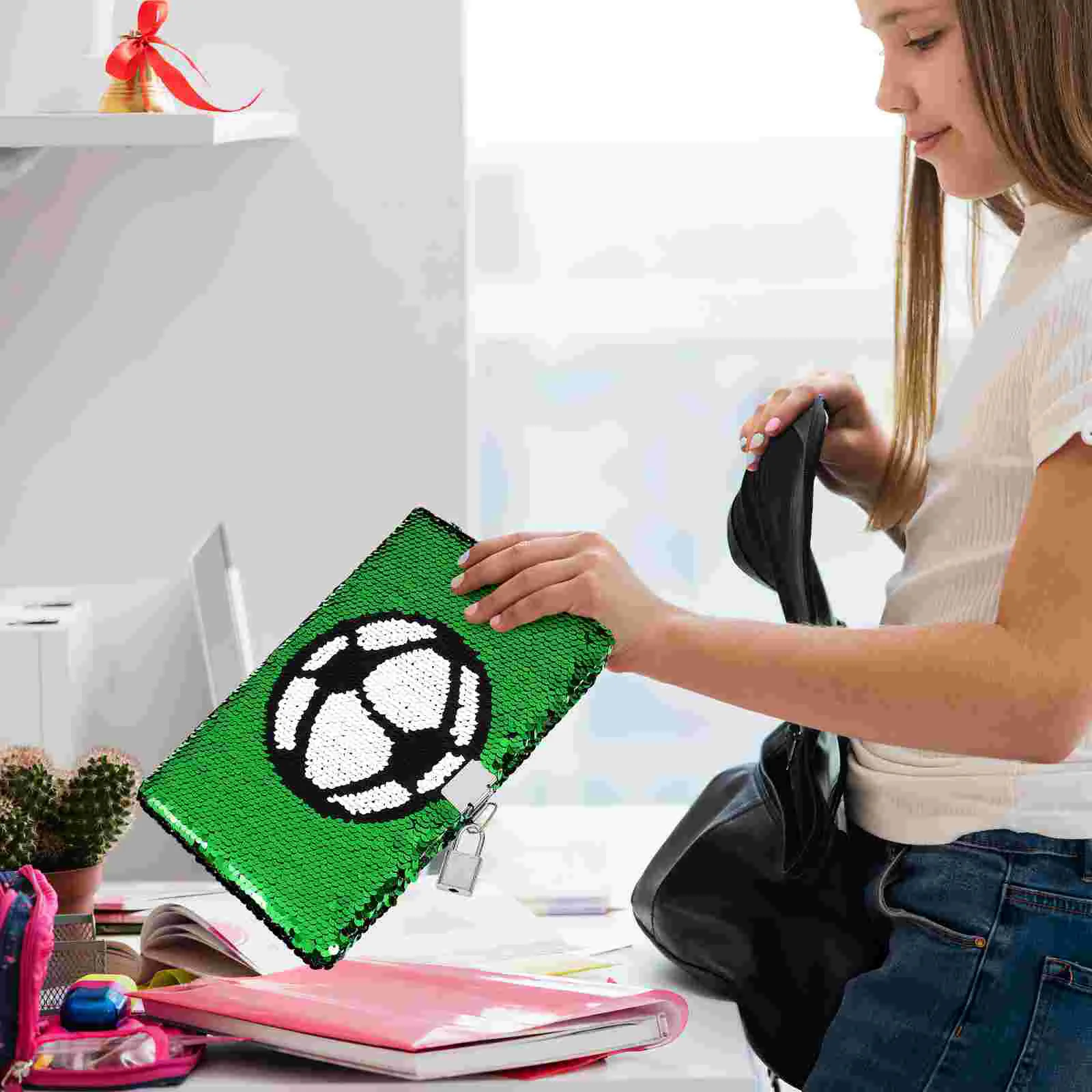 Блокнот Блокноты Пенал с блестками Дневник замком и ключами для девочек Mini Miss