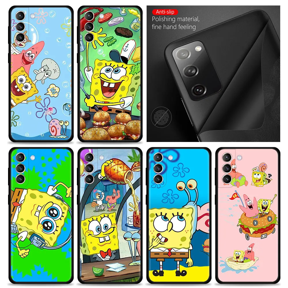 

Cute SpongeBob Case For Samsung Galaxy S20 S21 FE S22 Ultra S10 S9 Plus S10e S8 for Samsung Note 20 Ultra 10Plus S22Plus Coque