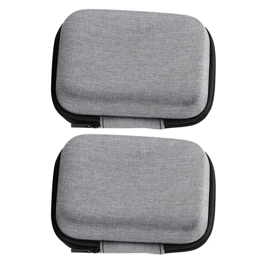 

2 Pcs Earphone Bag Multifunctional Storage Travel Wireless Lavalier Microphone Earbud Eva