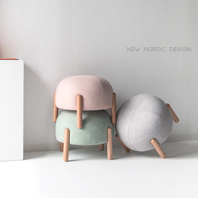 

Shoe Changing Stool Home Doorway Fabric Small Stool Simple Sofa Low Stool Home Creative Footstool round Stool