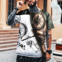 street men pop tattoo compass pattern 3d printed t shirt high quality 100 leica polyester close to eu size s 5xl brand t shirt