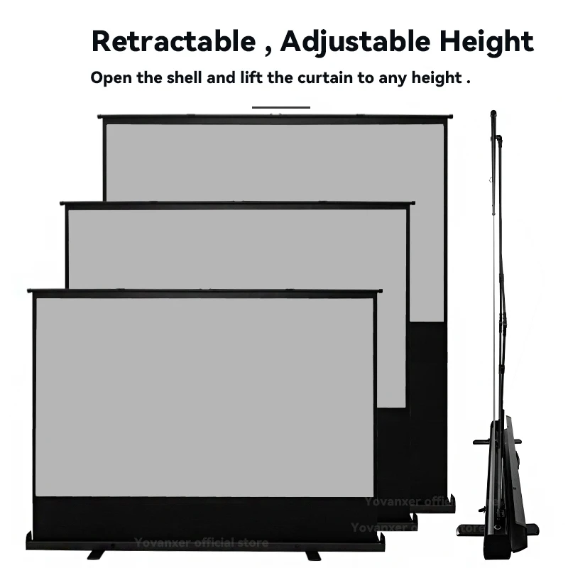 Универсальный переносной напольный проекционный экран из стекловолокна серого