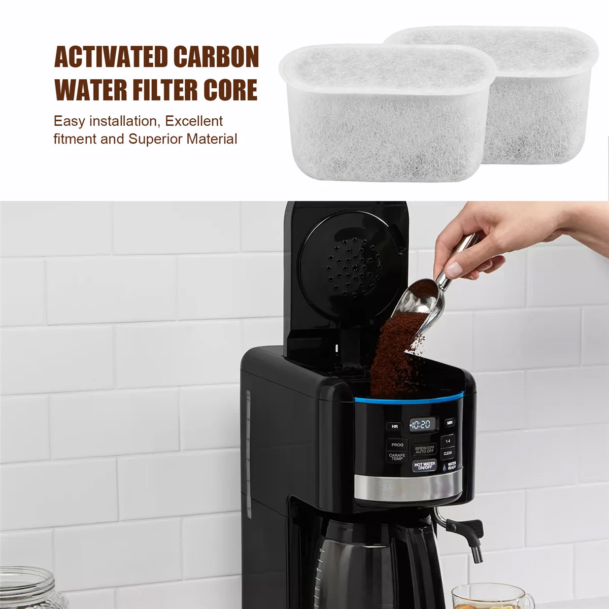 Комплект из 12 сменных угольных фильтров для воды всех кофеварок Cuisinart DCC-RWF