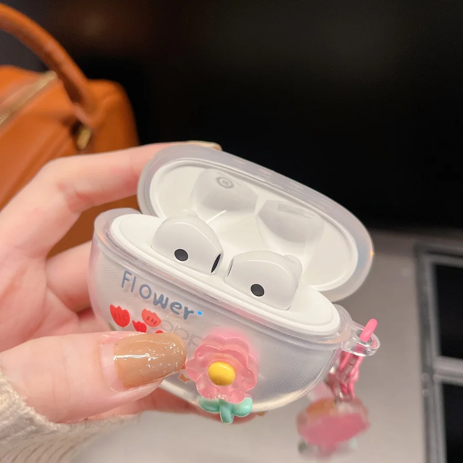 Чехол для OPPO Enco R3/AIR 3/R2 модный силиконовый прозрачный чехол с цветком наушников AIR3