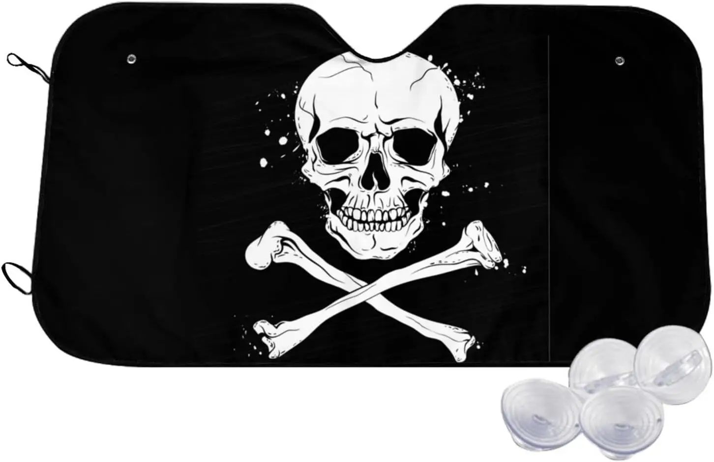 

Skull Skeleton Pattern Sun Shade Front Window Sunshade for Most Sedans SUV Blocks Max Uv Rays and Keep Your Vehicle Cool