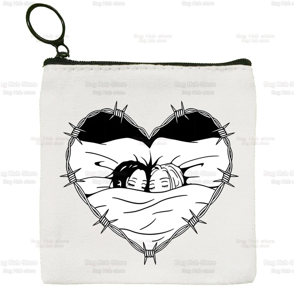 Black Stones NANA Osaki Anime Canvas Coin Purse Custompattern Logo Storage Pouch Canvas Bag New Coin Bag Key Coin Purse