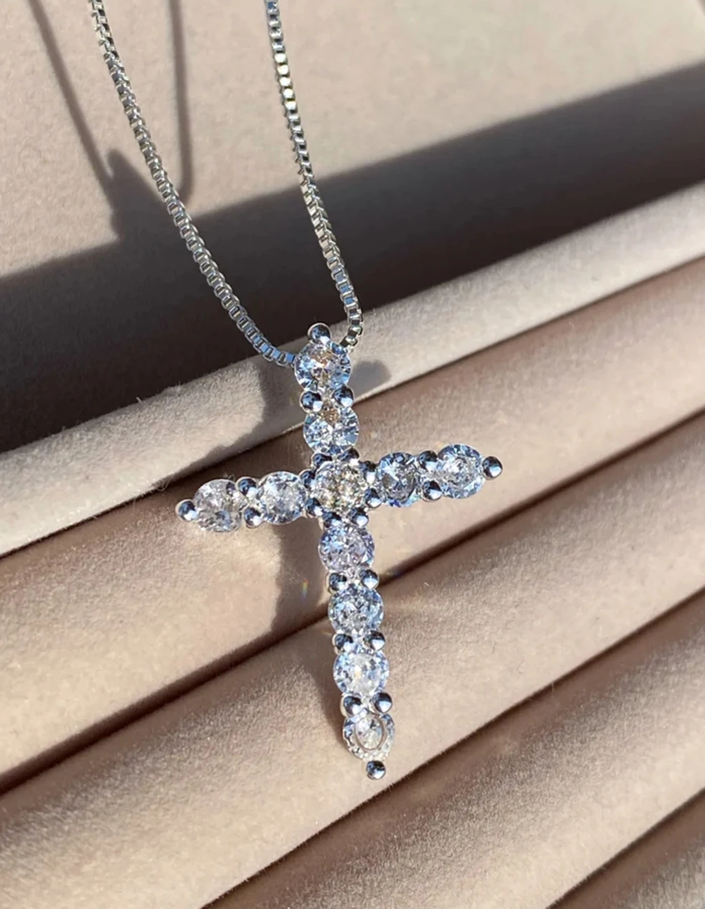 1 шт. модный роскошный крест медный Циркон серебряного цвета ожерелье с подвеской